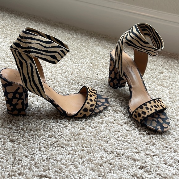 Jessica Simpson Shoes - Mixed print heels